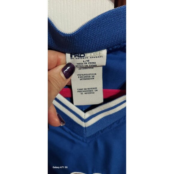 Vintage Kansas Jayhawks Pro Edge Pullover Windbreaker Jacket Mens L Blue KU NCAA - Picture 5 of 8